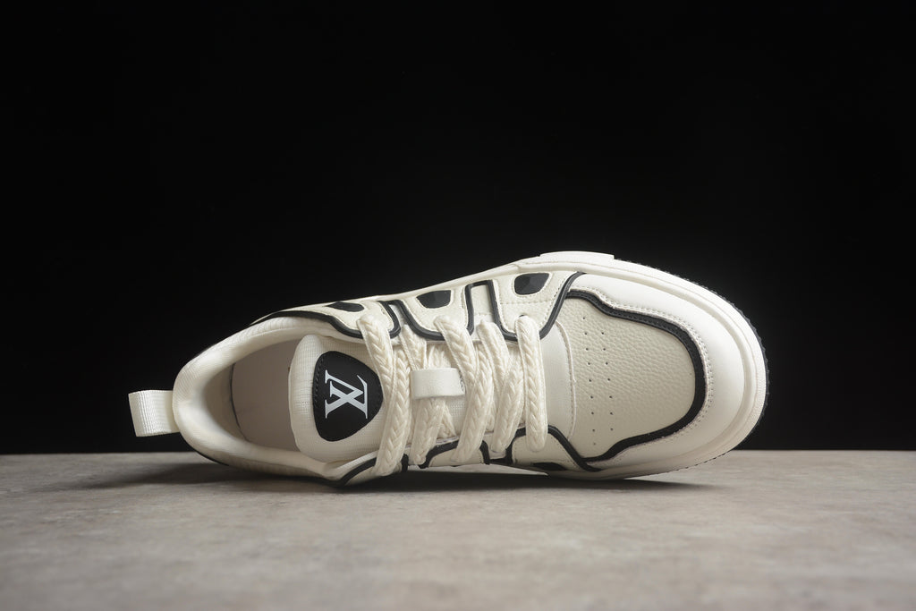 Louis Vuitton LV Skate Leather Sneaker Unisex Off White Black