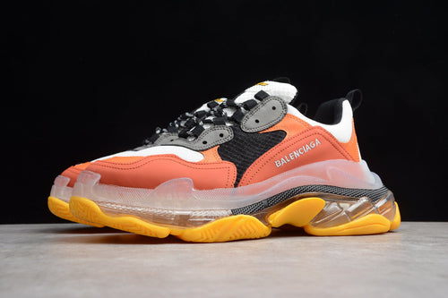Balenciaga Triple S Thick Sole Running Sneakers for Men and Women Orange White Black