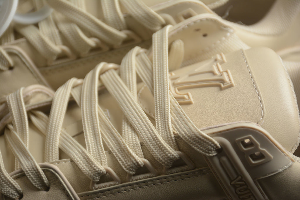 Louis Vuitton LV Trainer Leather Sneaker Full Khaki Solid Unisex
