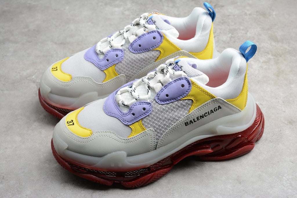 Balenciaga Triple S Thick Sole Running Sneakers for women‘s White Purple Yellow Red