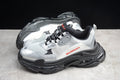 Balenciaga Triple S Thick Sole Running Sneakers for Men and Women Silver Grey Black