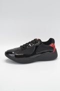 Prada America's Cup Low Top Sneakers  Leather Mesh Casual Walking Shoes Unisex black