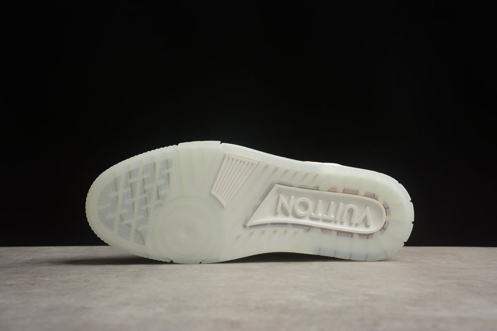 Louis Vuitton LV Trainer Leather Sneaker Full White Embossed Monogram Unisex