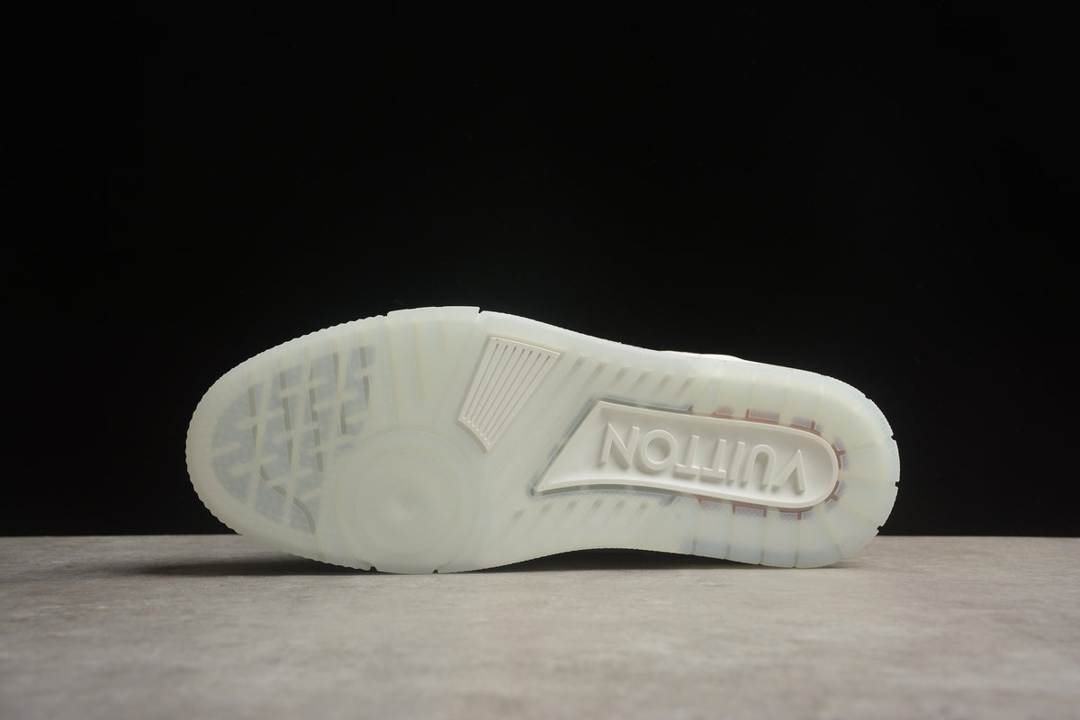 Louis Vuitton LV Trainer Leather Sneaker Full White Embossed Monogram Unisex