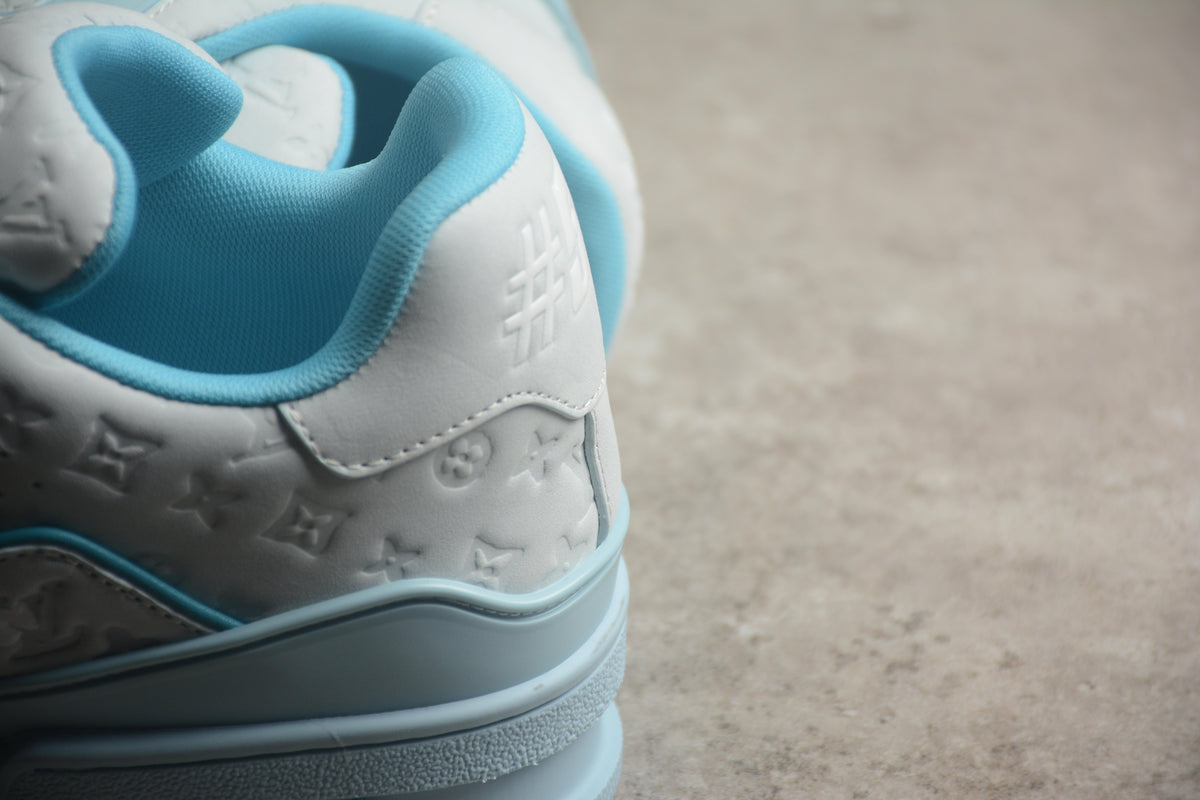 Louis Vuitton LV Trainer Leather Sneaker White Ice Blue Unisex