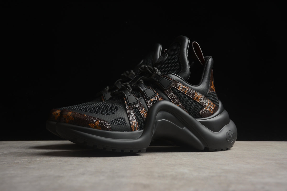 Louis Vuitton LV Archlight  Leather Sneaker Unisex Black Monogram