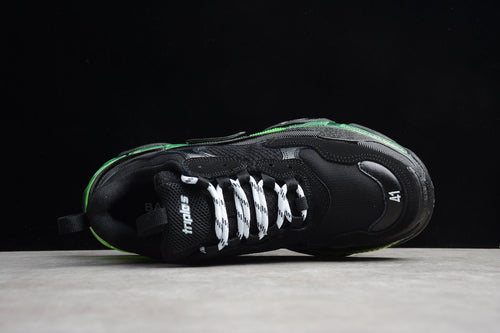 Balenciaga Triple S Thick Sole Running Sneakers for Men and Women Black Green