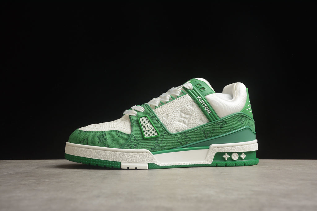 Louis Vuitton LV Trainer Leather Sneaker Unisex White Green