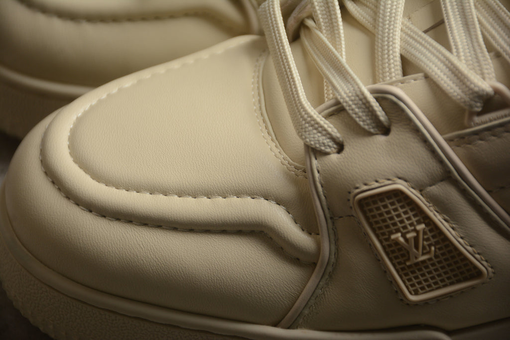 Louis Vuitton LV Trainer Leather Sneaker Full Khaki Solid Unisex