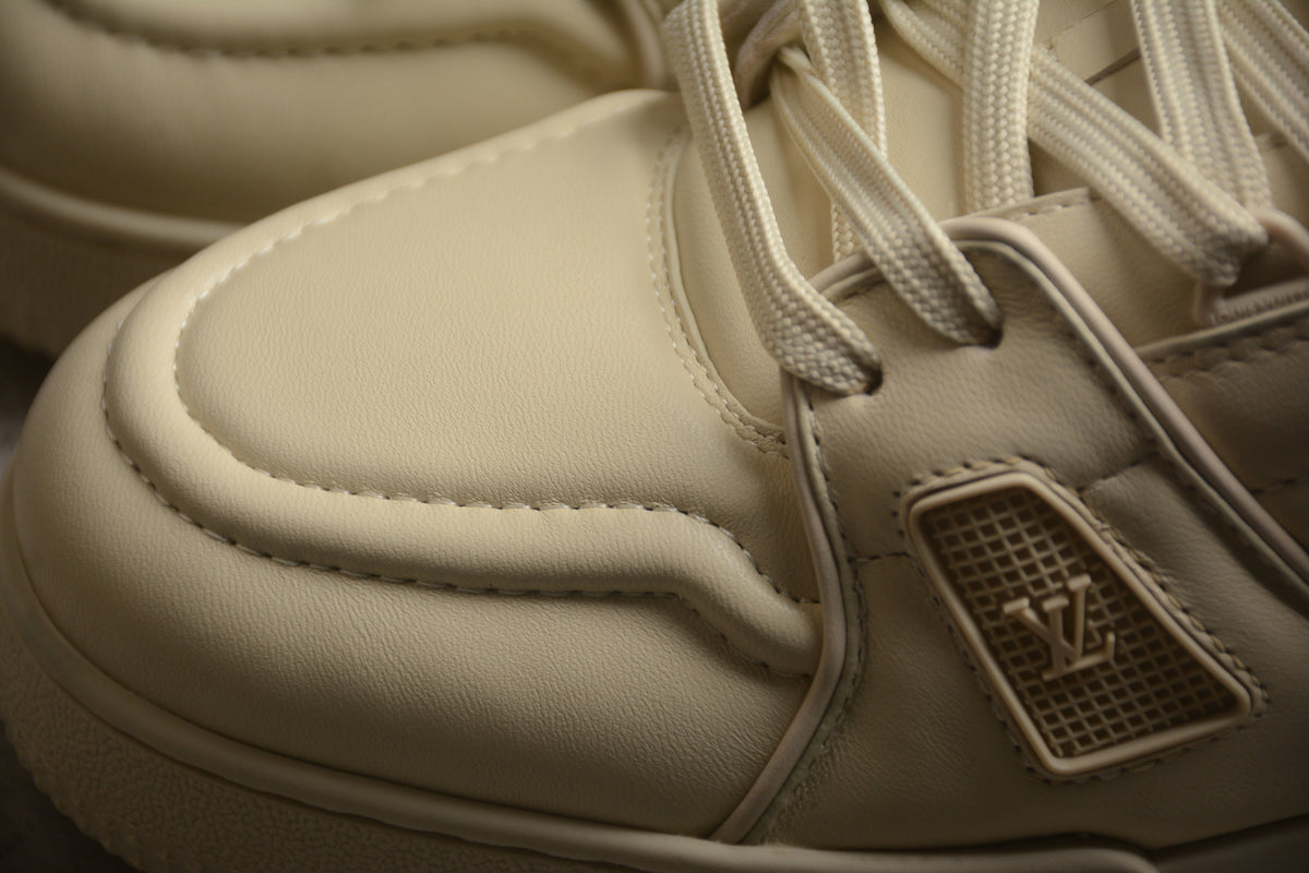 Louis Vuitton LV Trainer Leather Sneaker Full Khaki Solid Unisex