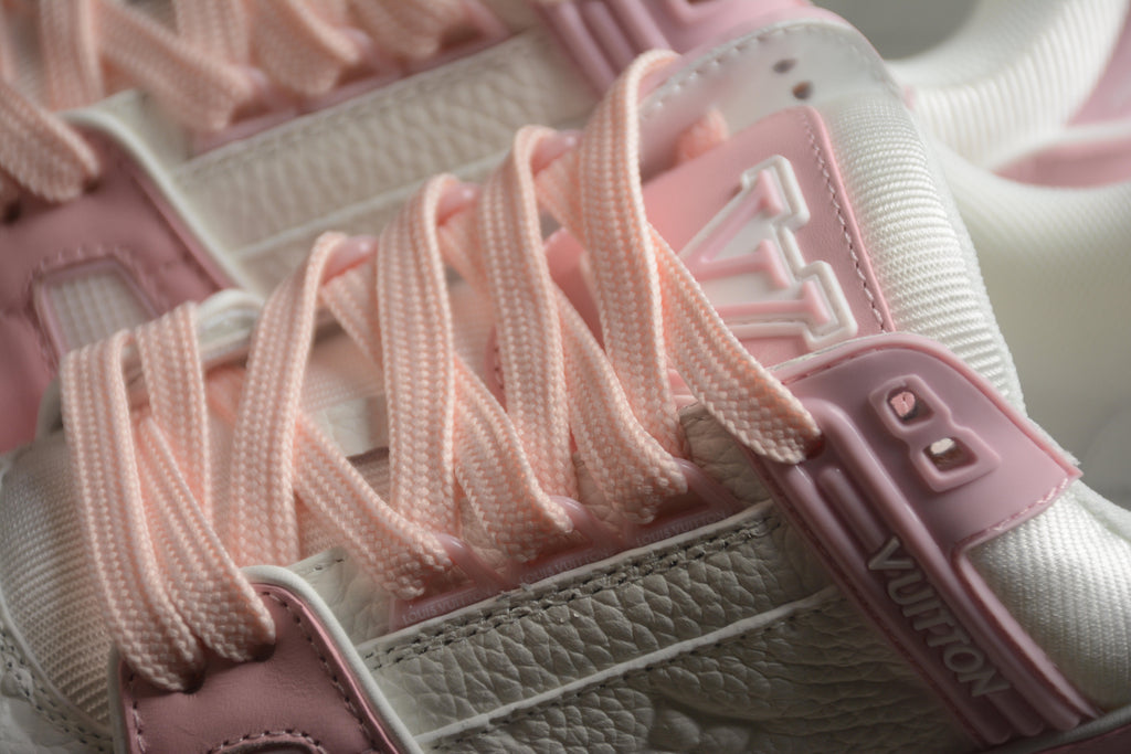 Louis Vuitton LV Trainer Leather Sneaker White Pink Unisex