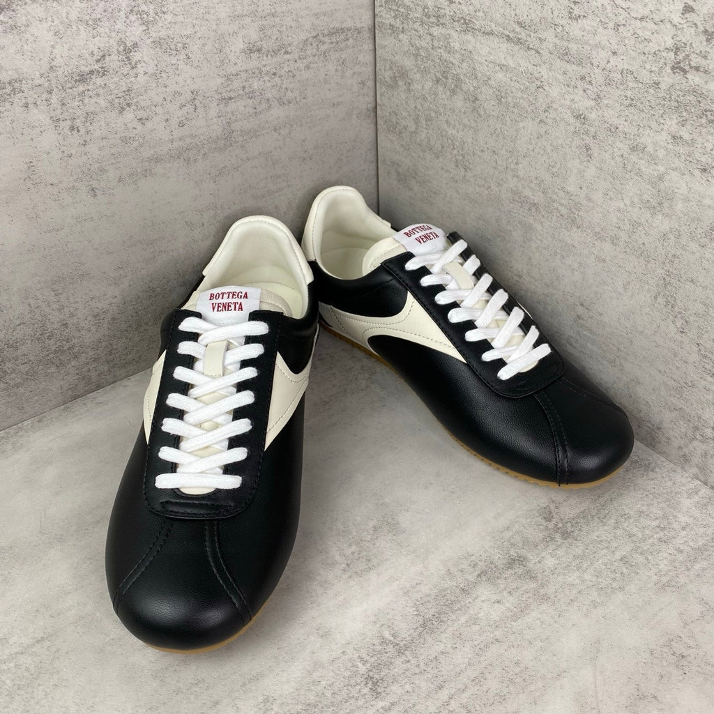 Bottega  Veneta BV Shot Unisex Slim Leather Retro Sneakers black