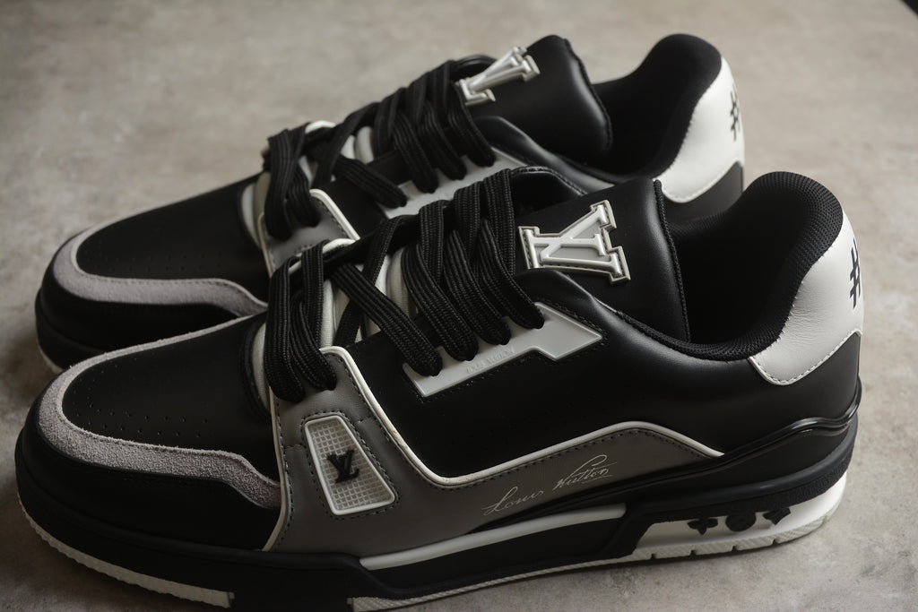 Louis Vuitton LV Trainer Leather Sneaker Black White Grey Unisex