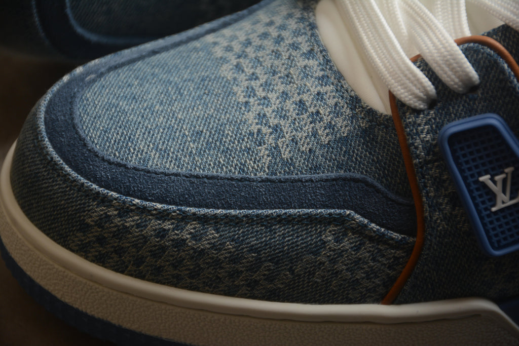 Louis Vuitton LV Trainer Leather Sneaker Denim Blue Unisex