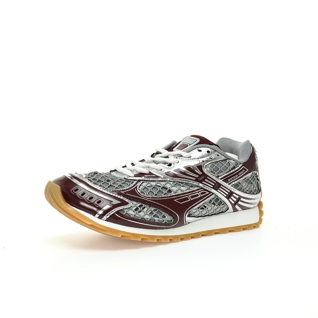 Bottega Veneta Orbit Runner Unisex  Low-Top Sneakers Barolo/Silver