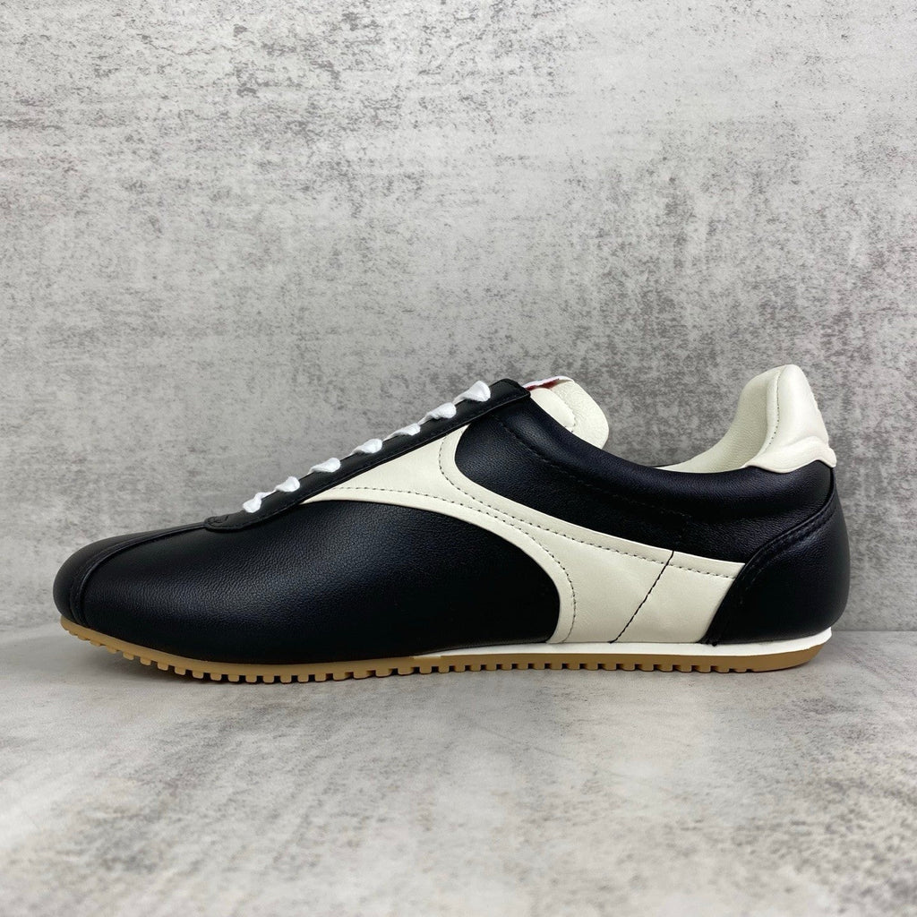 Bottega  Veneta BV Shot Unisex Slim Leather Retro Sneakers black