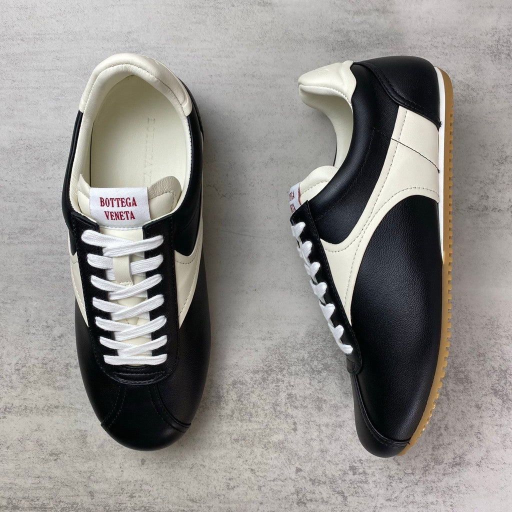 Bottega  Veneta BV Shot Unisex Slim Leather Retro Sneakers black