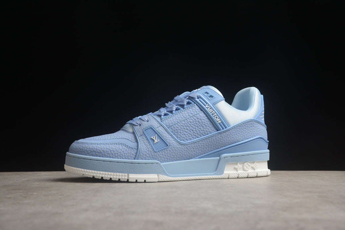Louis Vuitton LV Trainer Leather Sneaker Full Ice Blue Unisex