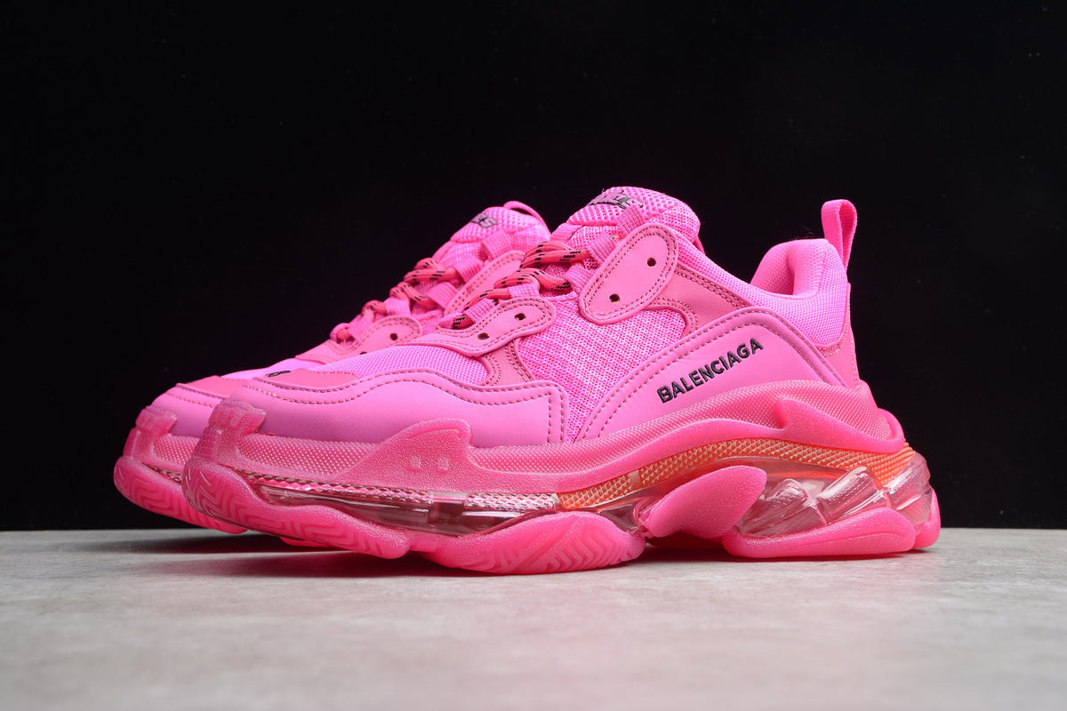 Balenciaga Triple S Thick Sole Running Sneakers for Men and Women Hot Pink