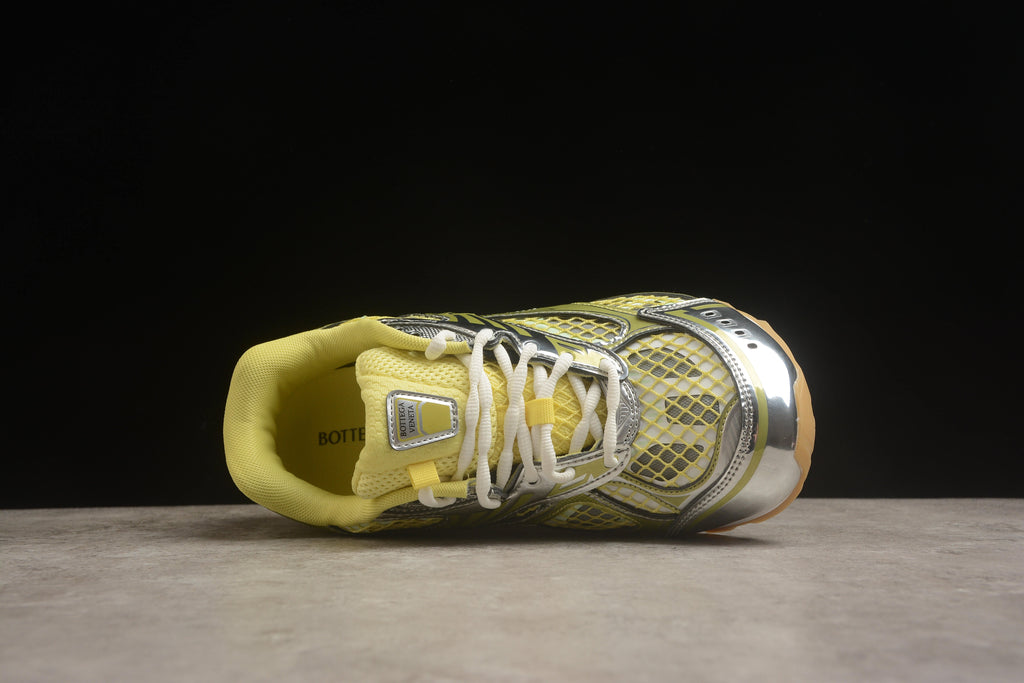 Bottega Veneta Orbit Runner Unisex  Low-Top Sneakers Silver & Yellow