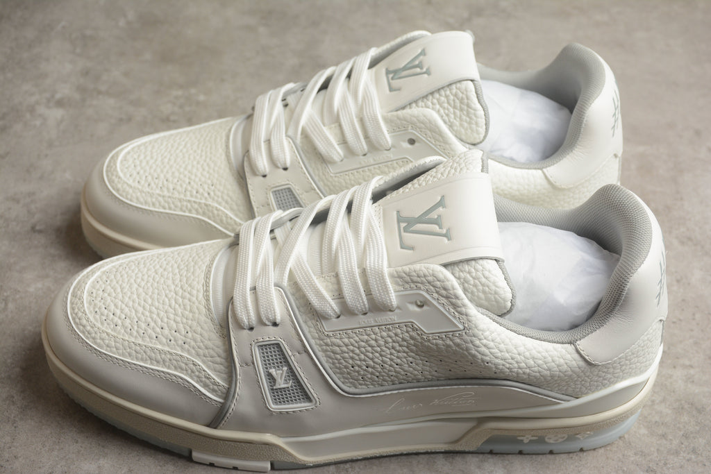 Louis Vuitton LV Trainer Leather Sneaker White Cement Grey Unisex