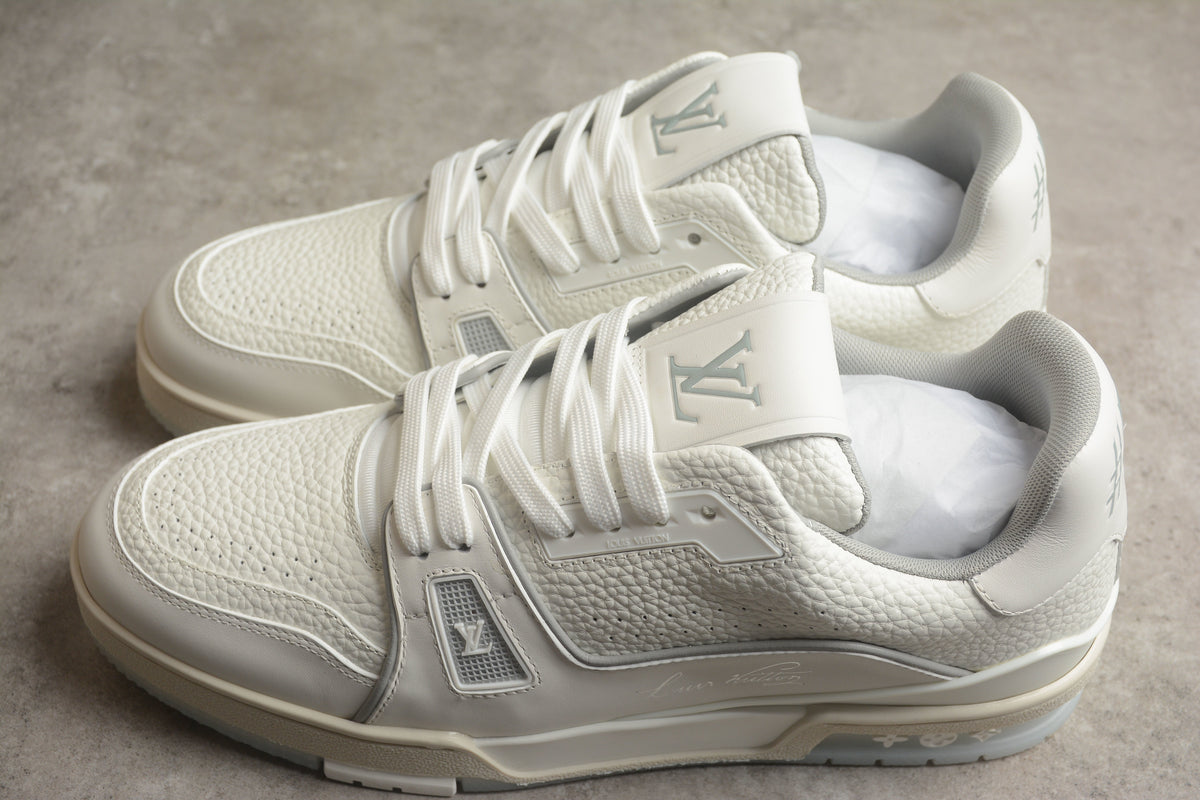 Louis Vuitton LV Trainer Leather Sneaker White Cement Grey Unisex