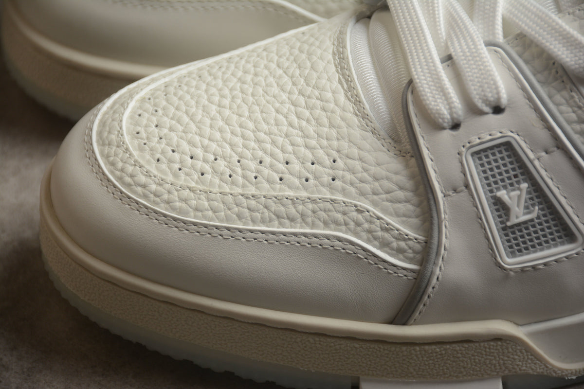Louis Vuitton LV Trainer Leather Sneaker White Cement Grey Unisex