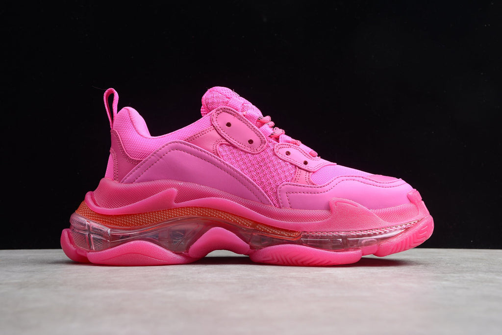 Balenciaga Triple S Thick Sole Running Sneakers for Men and Women Hot Pink