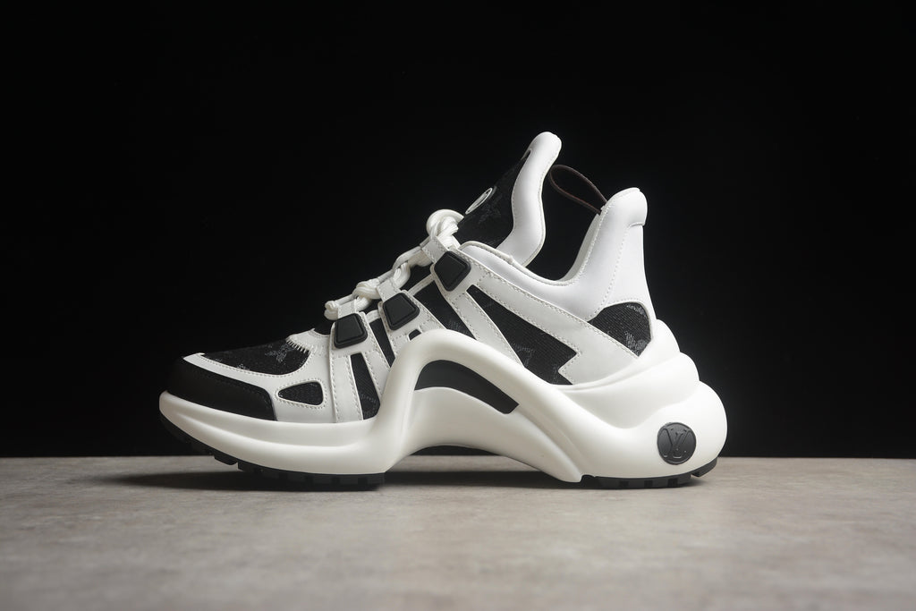 Louis Vuitton LV Archlight  Leather Sneaker Unisex Black White Monogram