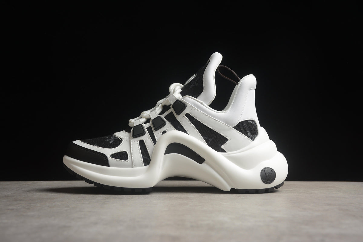 Louis Vuitton LV Archlight  Leather Sneaker Unisex Black White Monogram