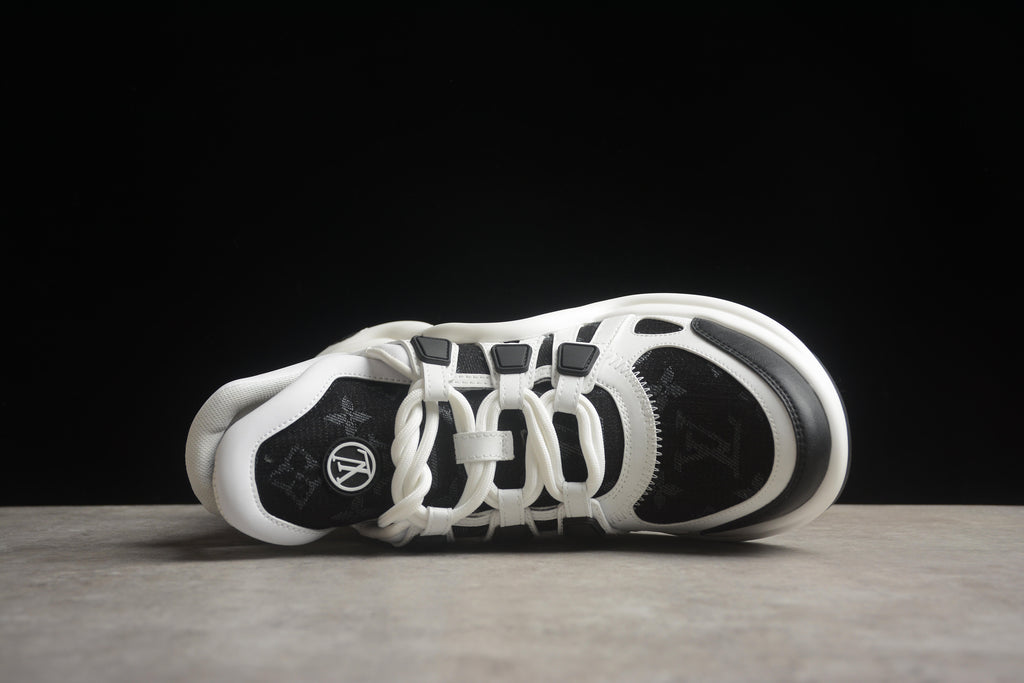 Louis Vuitton LV Archlight  Leather Sneaker Unisex Black White Monogram