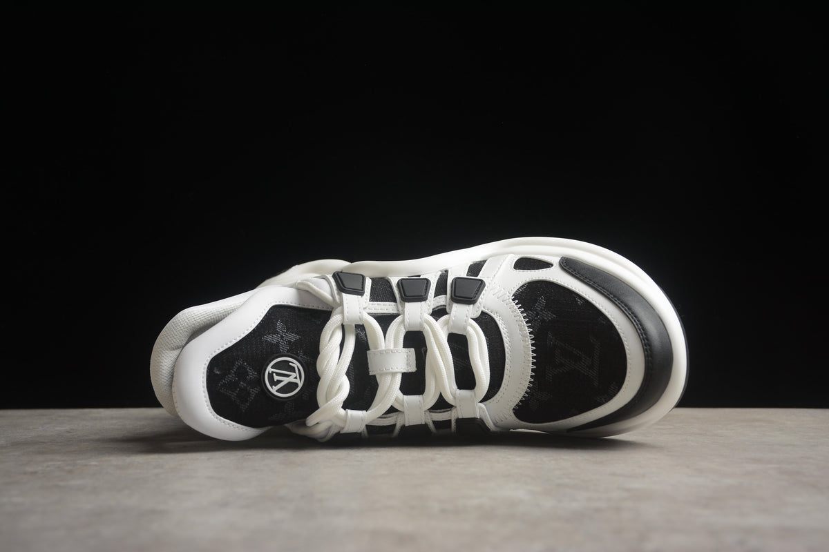 Louis Vuitton LV Archlight  Leather Sneaker Unisex Black White Monogram