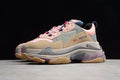 Balenciaga Triple S Thick Sole Running Sneakers for Men and Women Pink Khaki Rainbow