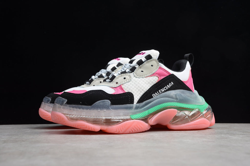Balenciaga Triple S Thick Sole Running Sneakers for Men and Women White Black Pink Green