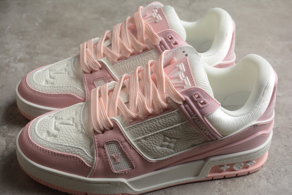 Louis Vuitton LV Trainer Leather Sneaker White Pink Unisex