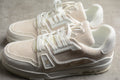 Louis Vuitton LV Trainer Leather Sneaker Beige Monogram Denim Unisex
