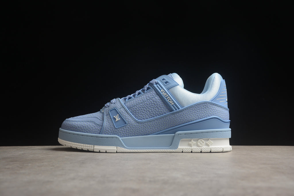 Louis Vuitton LV Trainer Leather Sneaker Full Ice Blue Unisex