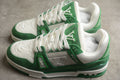 Louis Vuitton LV Trainer Leather Sneaker Unisex White Green