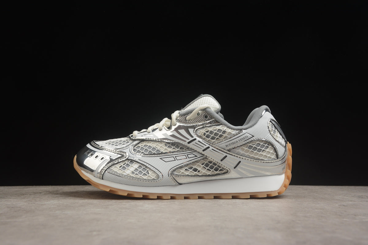 Bottega Veneta Orbit Runner Unisex  Low-Top Sneakers Silver / White