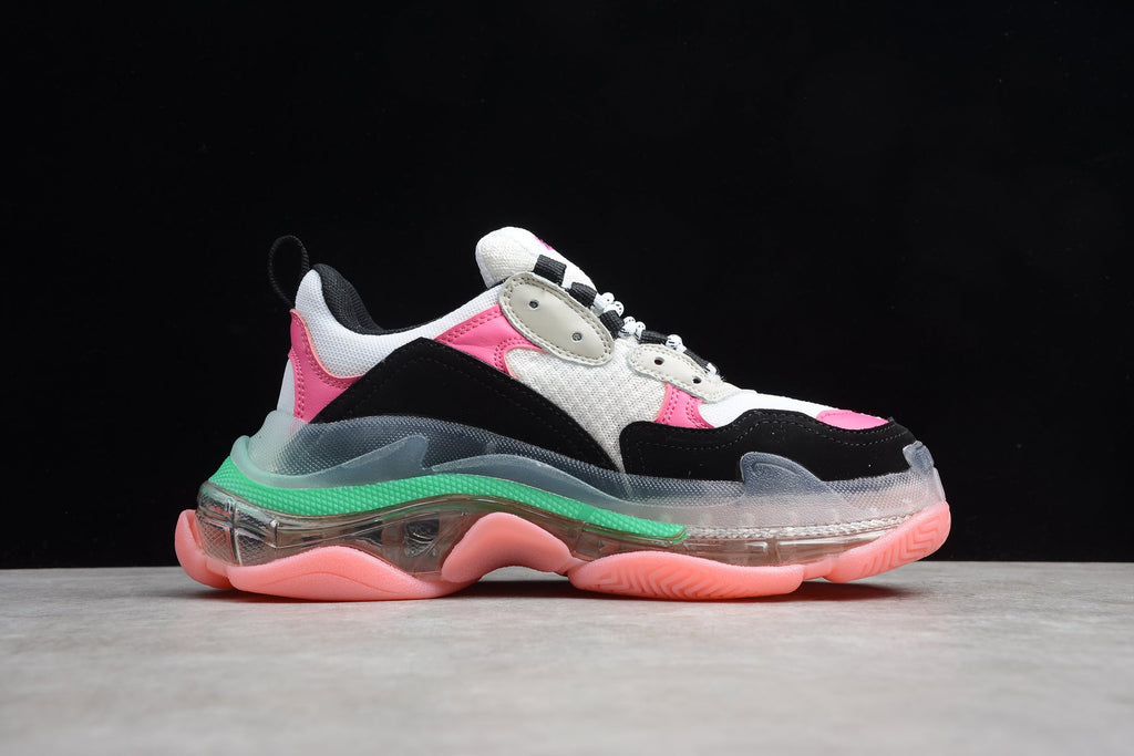 Balenciaga Triple S Thick Sole Running Sneakers for Men and Women White Black Pink Green