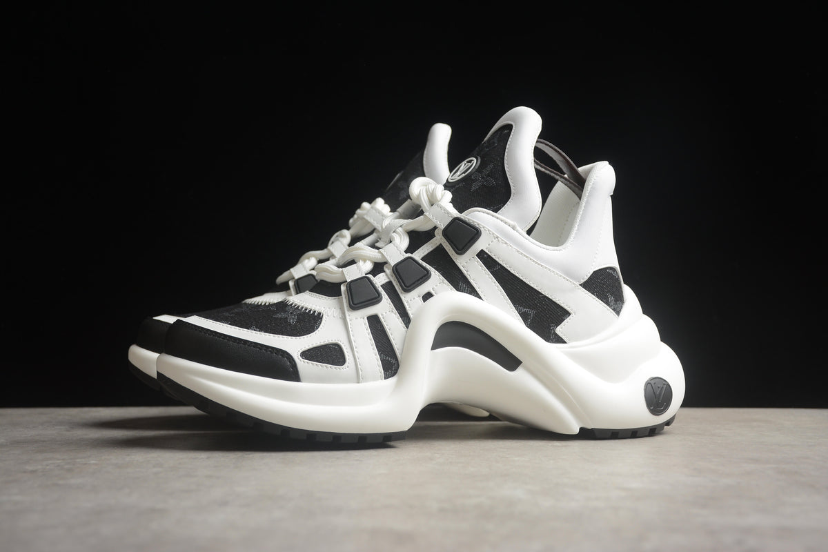 Louis Vuitton LV Archlight  Leather Sneaker Unisex Black White Monogram