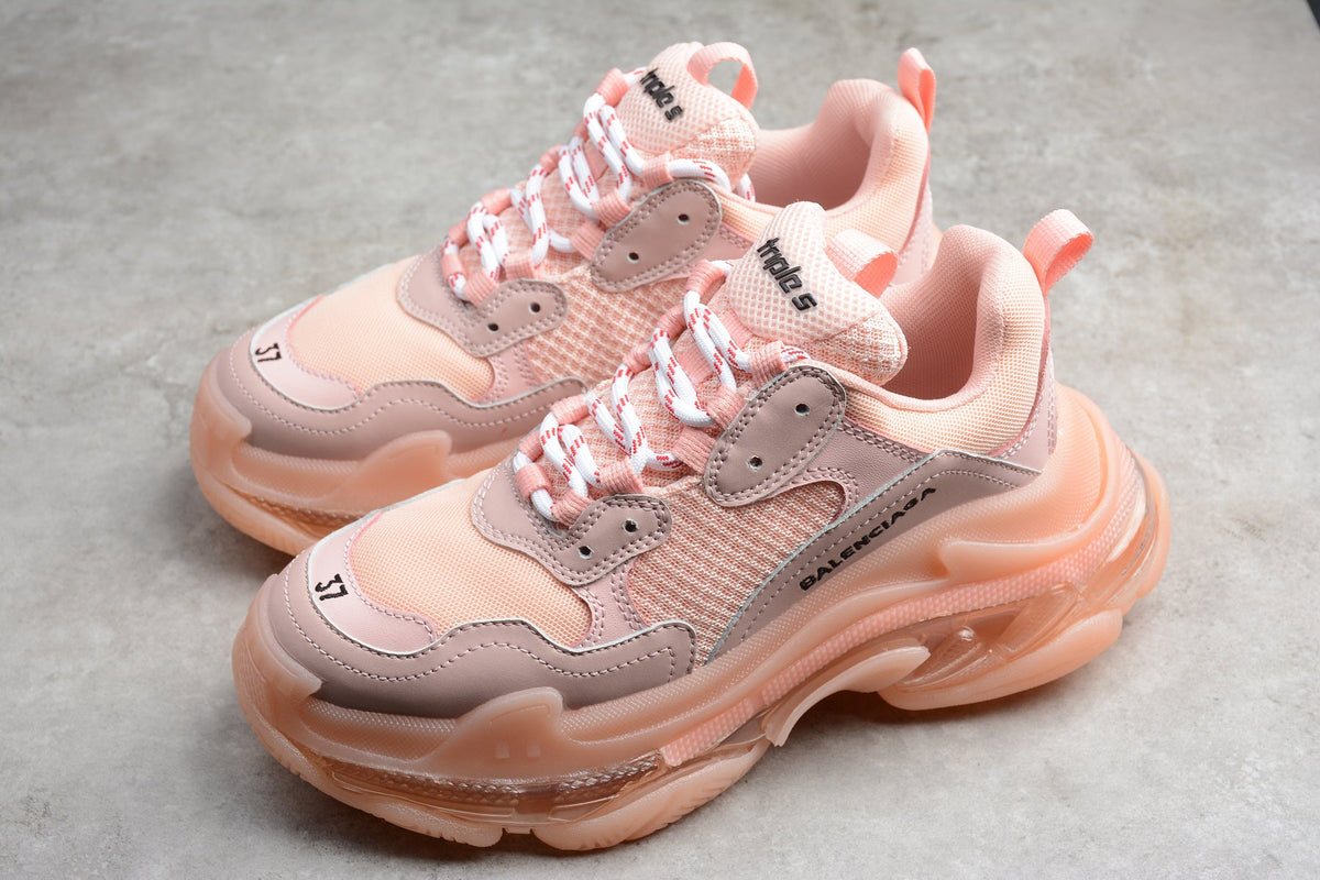 Balenciaga Triple S Thick Sole Running Sneakers for Men and Women Pink