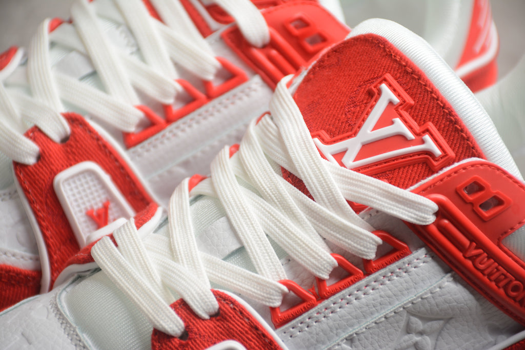 Louis Vuitton LV Trainer Unisex Sneakers – White‑Red