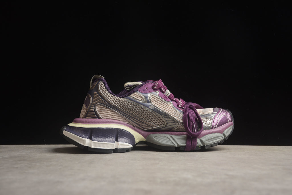 Balenciaga 3XL Unisex Sneakers – Distressed Chunky Style Purple / Grey
