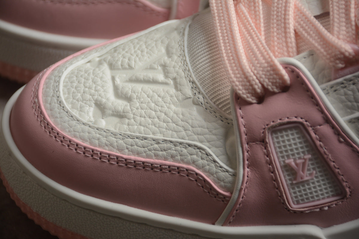 Louis Vuitton LV Trainer Leather Sneaker White Pink Unisex