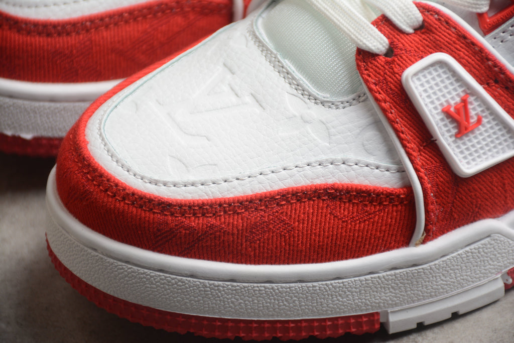 Louis Vuitton LV Trainer Unisex Sneakers – White‑Red