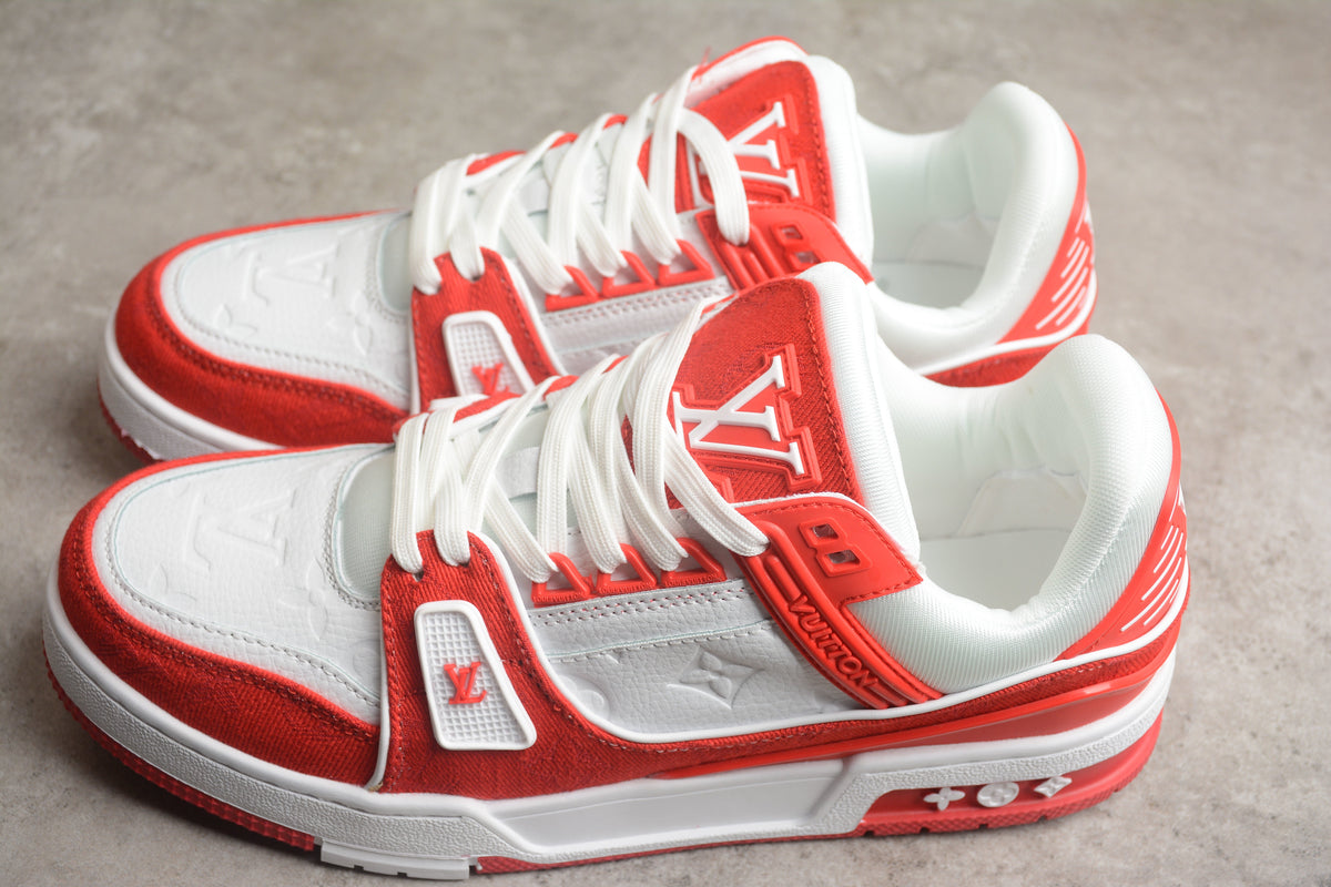 Louis Vuitton LV Trainer Unisex Sneakers – White‑Red