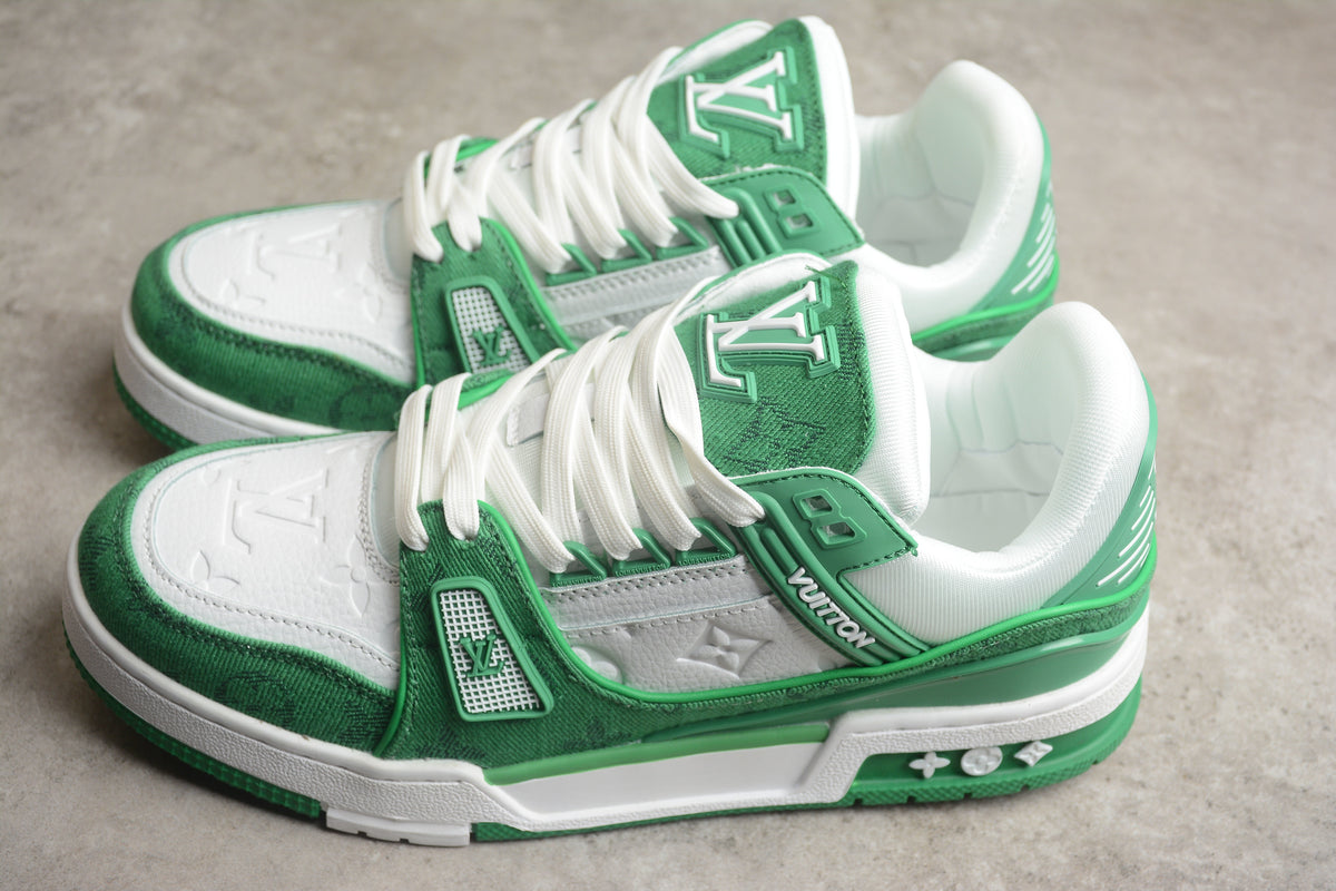 Louis Vuitton LV Trainer Unisex Sneakers – White‑Green