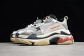 Balenciaga Triple S Thick Sole Running Sneakers for Men and Women Silver Grey