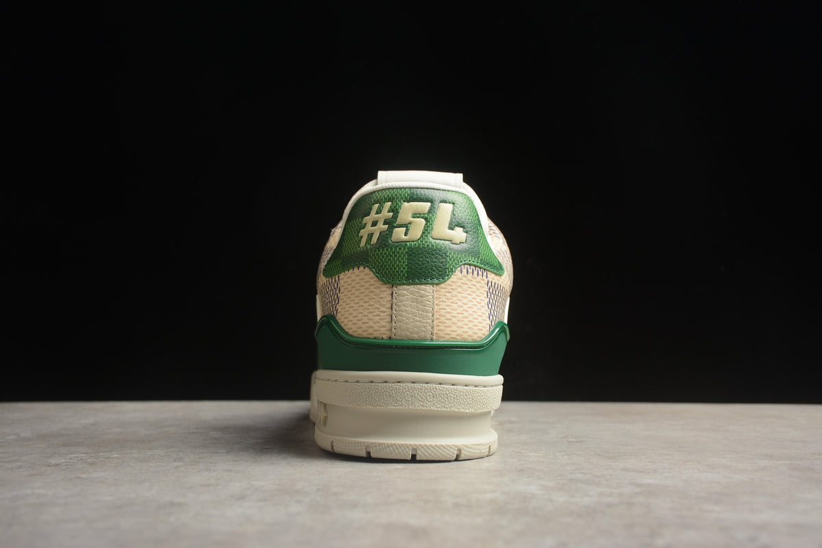 Louis Vuitton LV Trainer Leather Sneaker Green Checkerboard Unisex